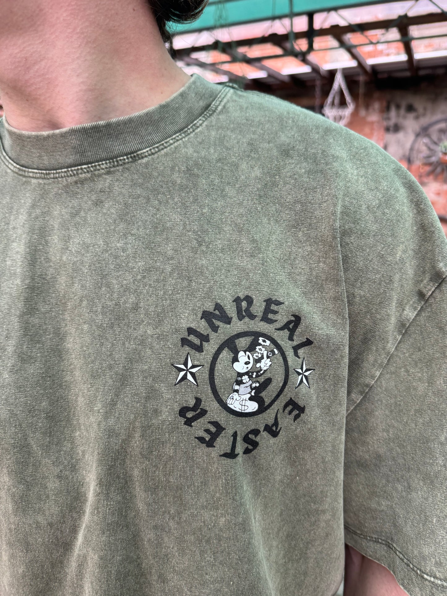 EASTER EDITION | “The Tattooed Rabbit” Vintage-Washed Heavyweight Tee (Olive Green)