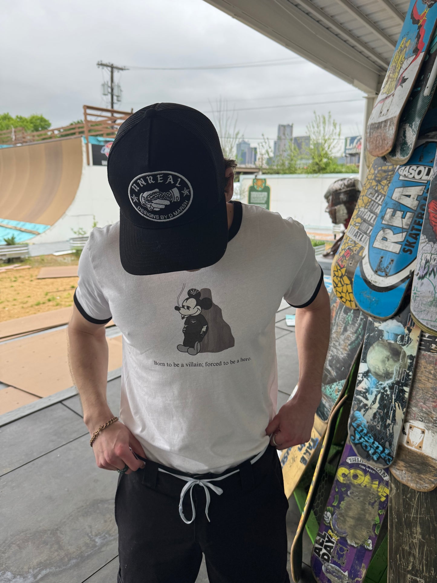 “Born to be a Villain; Forced to be a Hero” Ringer Tee