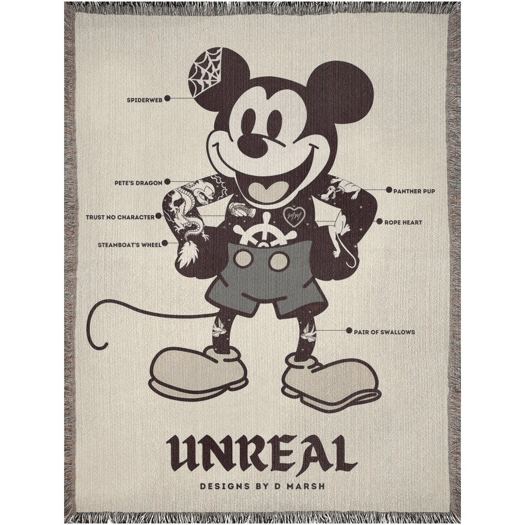 “The Tattooed Mouse” Woven Tapestry Blanket (60”x80”)