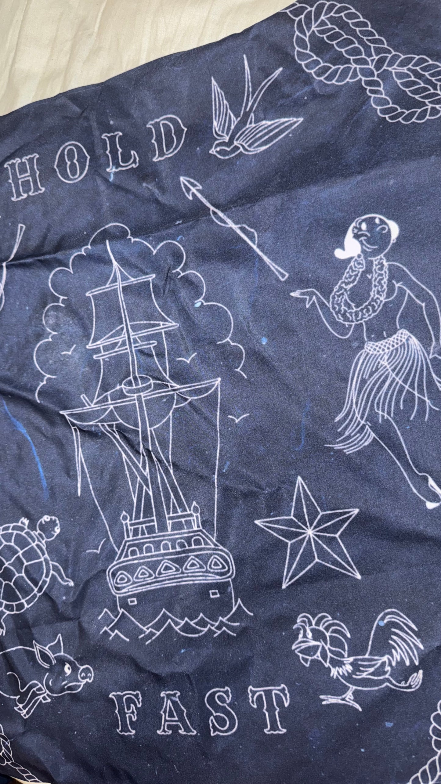 “The Tattooed Sailor” | Color-Inverted Bandana