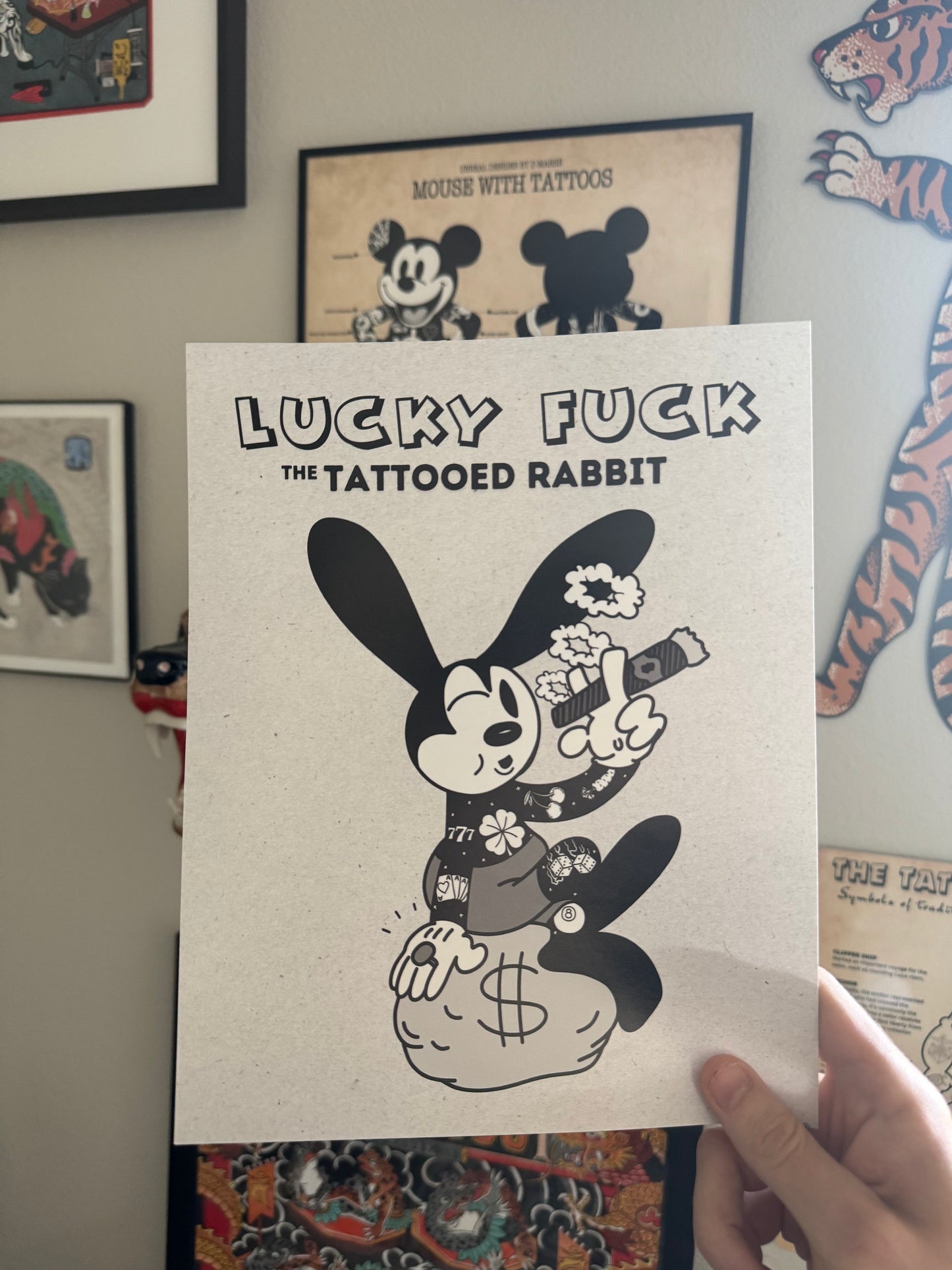 “Lucky Fuck the Tattooed Rabbit” Print