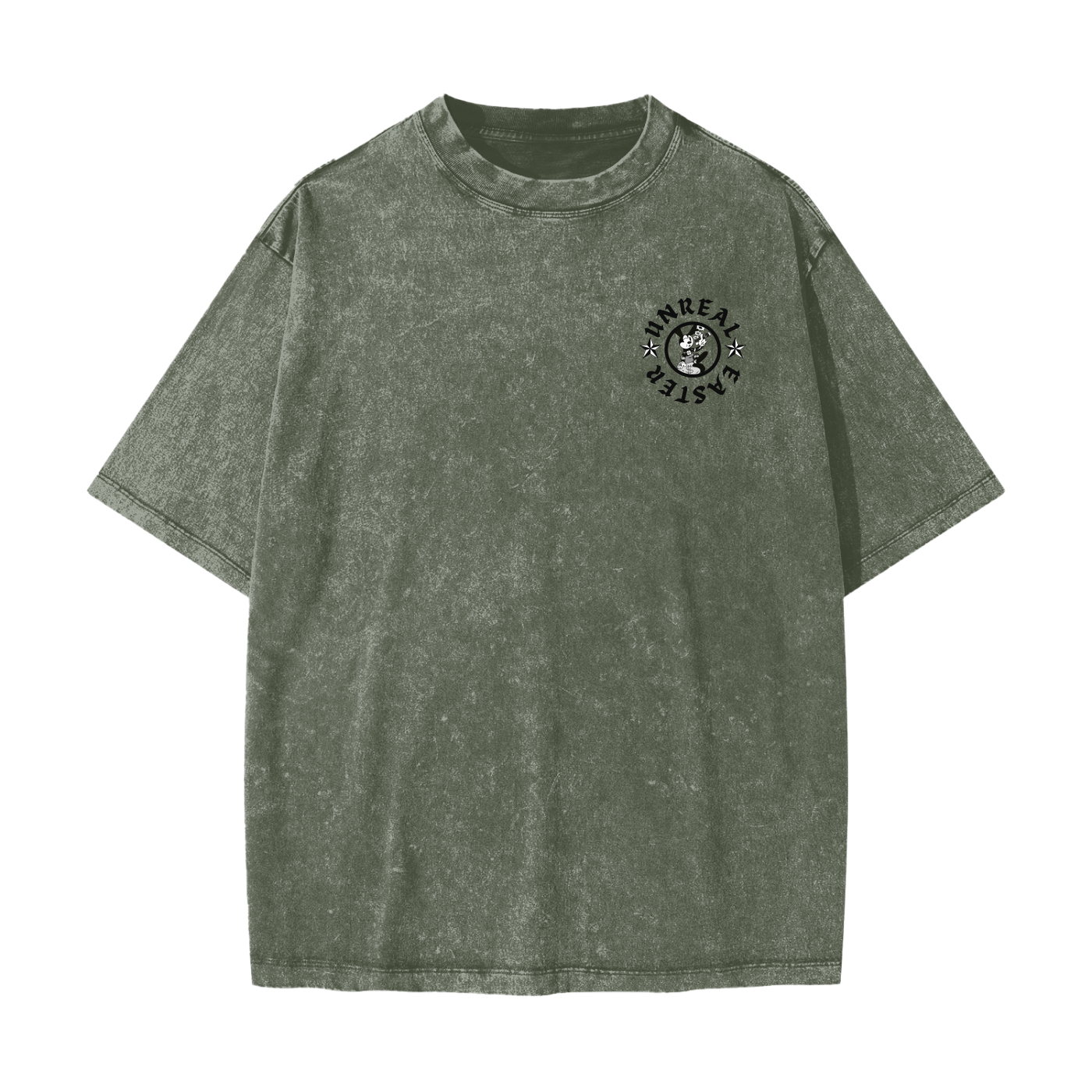EASTER EDITION | “The Tattooed Rabbit” Vintage-Washed Heavyweight Tee (Olive Green)