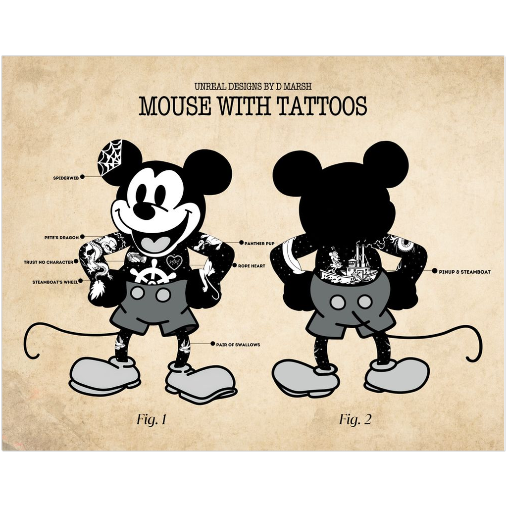 “Mouse with Tattoos—Patent-Pending” Print