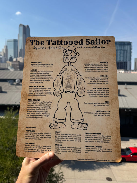 The Tattooed Sailor | Metal Art Print 11”x14”